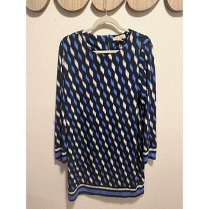 MICHAEL Michael Kors Blue and Black pattern Dress Size XL